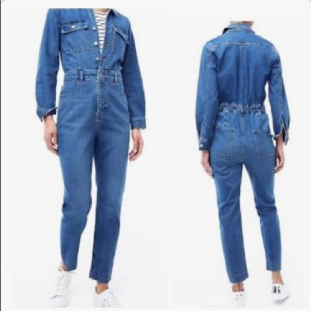 NWT Denim collared utility jumpsuit